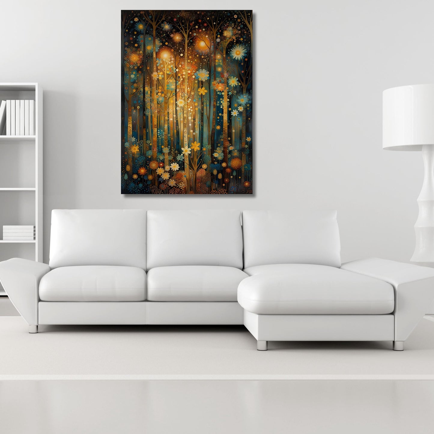 Full Moon Wildflower Klimt Canvas Wall Art Klimt Print Klimt Canvas Poster, Gustav Klimt Poster Klimt Exhibition Flower Garden Flower Market