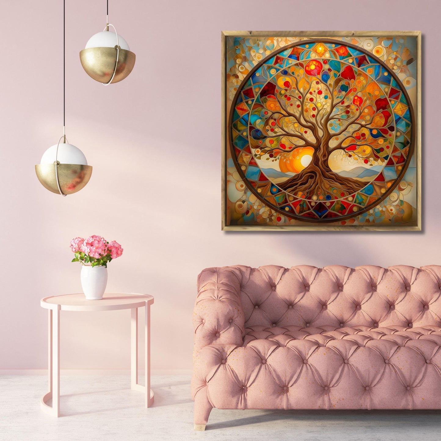 Celtic Tree Of Life Canvas Wall Art Symbolic Artwork Klimt Canvas,Tree of Life Mandala Print,Klimt Exhibition Celtic Yggdrasil Wall Decor