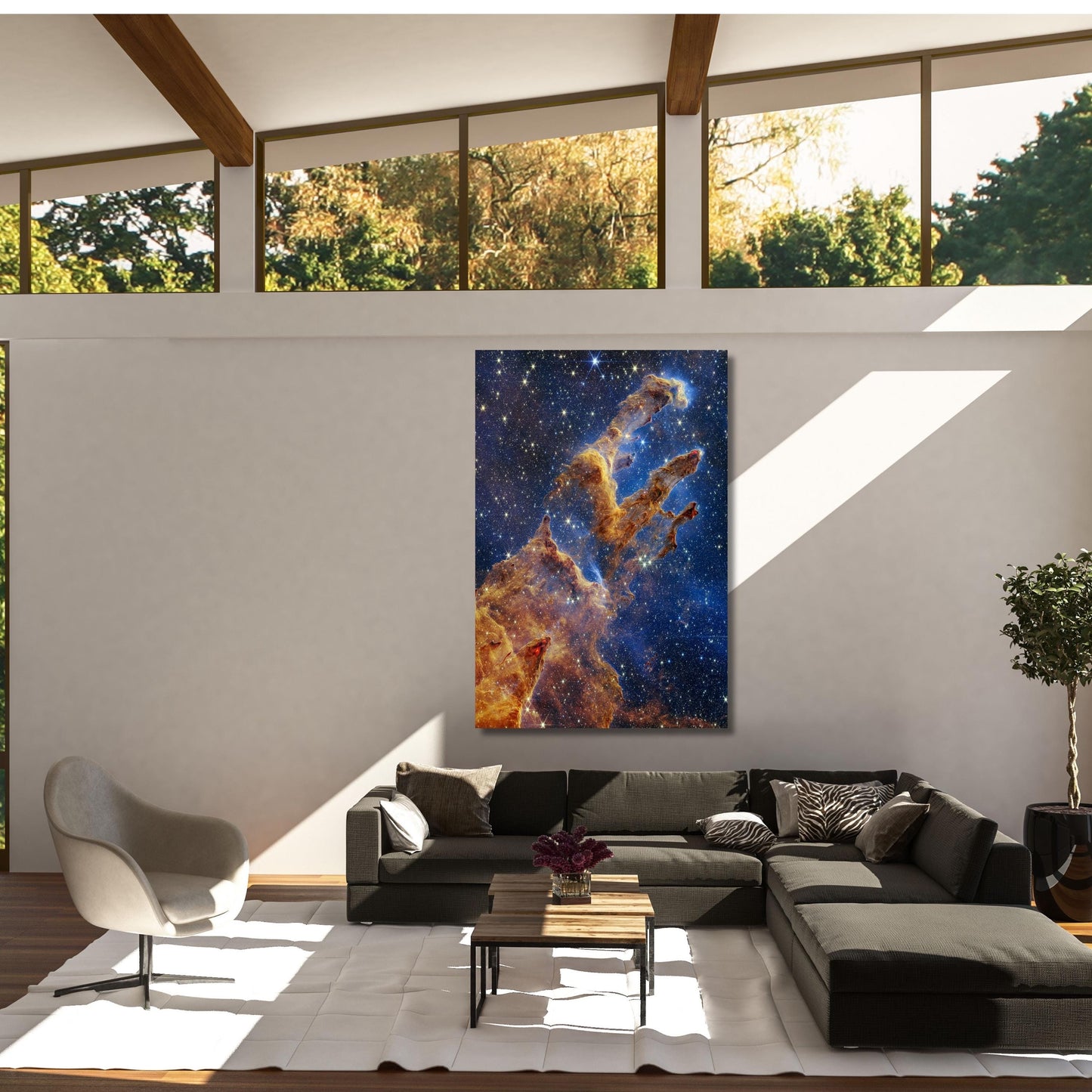 Pillars Of Creation Canvas Wall Art, NASA First Image Trendy Canvas Wall Art Carina Nebula NASA Deep Field Poster Space Landscape Wall Art