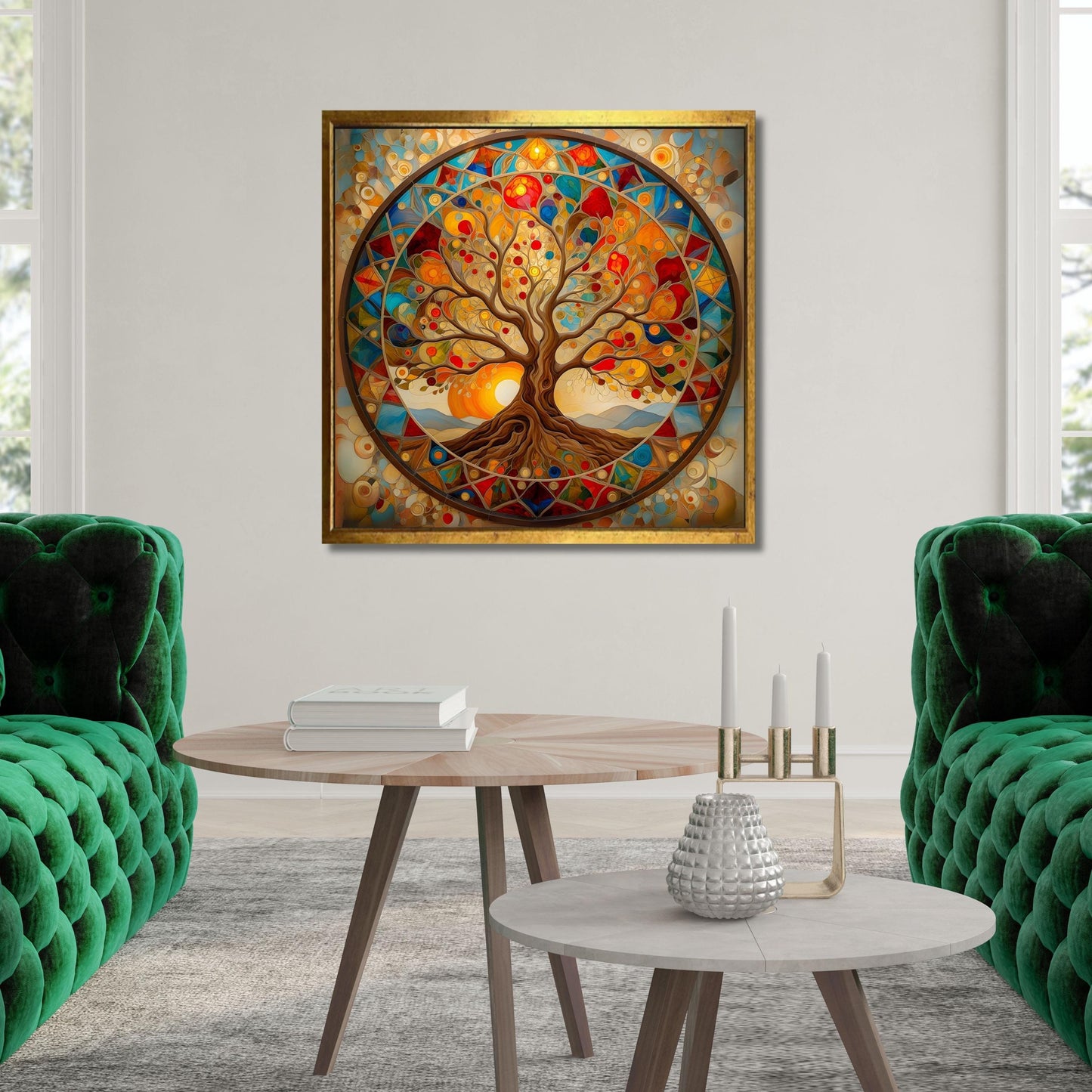 Celtic Tree Of Life Canvas Wall Art Symbolic Artwork Klimt Canvas,Tree of Life Mandala Print,Klimt Exhibition Celtic Yggdrasil Wall Decor