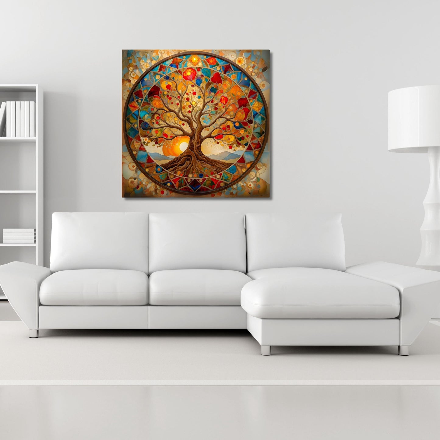 Celtic Tree Of Life Canvas Wall Art Symbolic Artwork Klimt Canvas,Tree of Life Mandala Print,Klimt Exhibition Celtic Yggdrasil Wall Decor