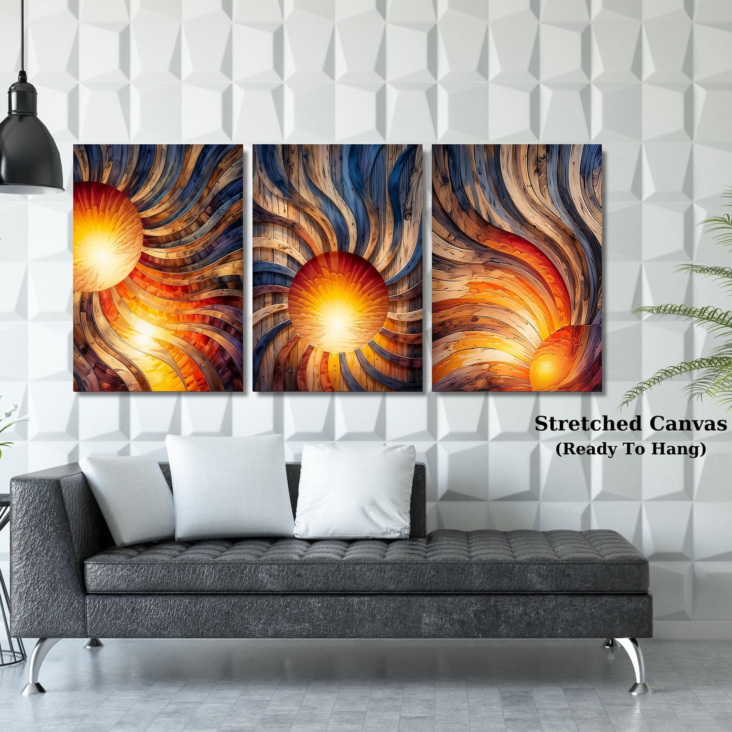 Set of 3 Sunrise Wood Wall Art Above Bed Decor Canvas Wooden Long Sunshine Bedroom Wall hanging setting sun rising sun Canvas Wall Art decor