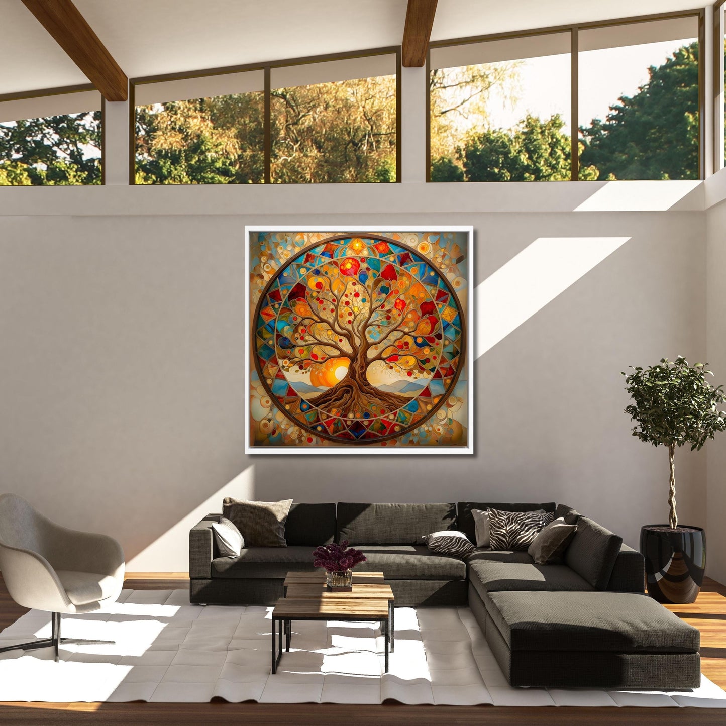 Celtic Tree Of Life Canvas Wall Art Symbolic Artwork Klimt Canvas,Tree of Life Mandala Print,Klimt Exhibition Celtic Yggdrasil Wall Decor