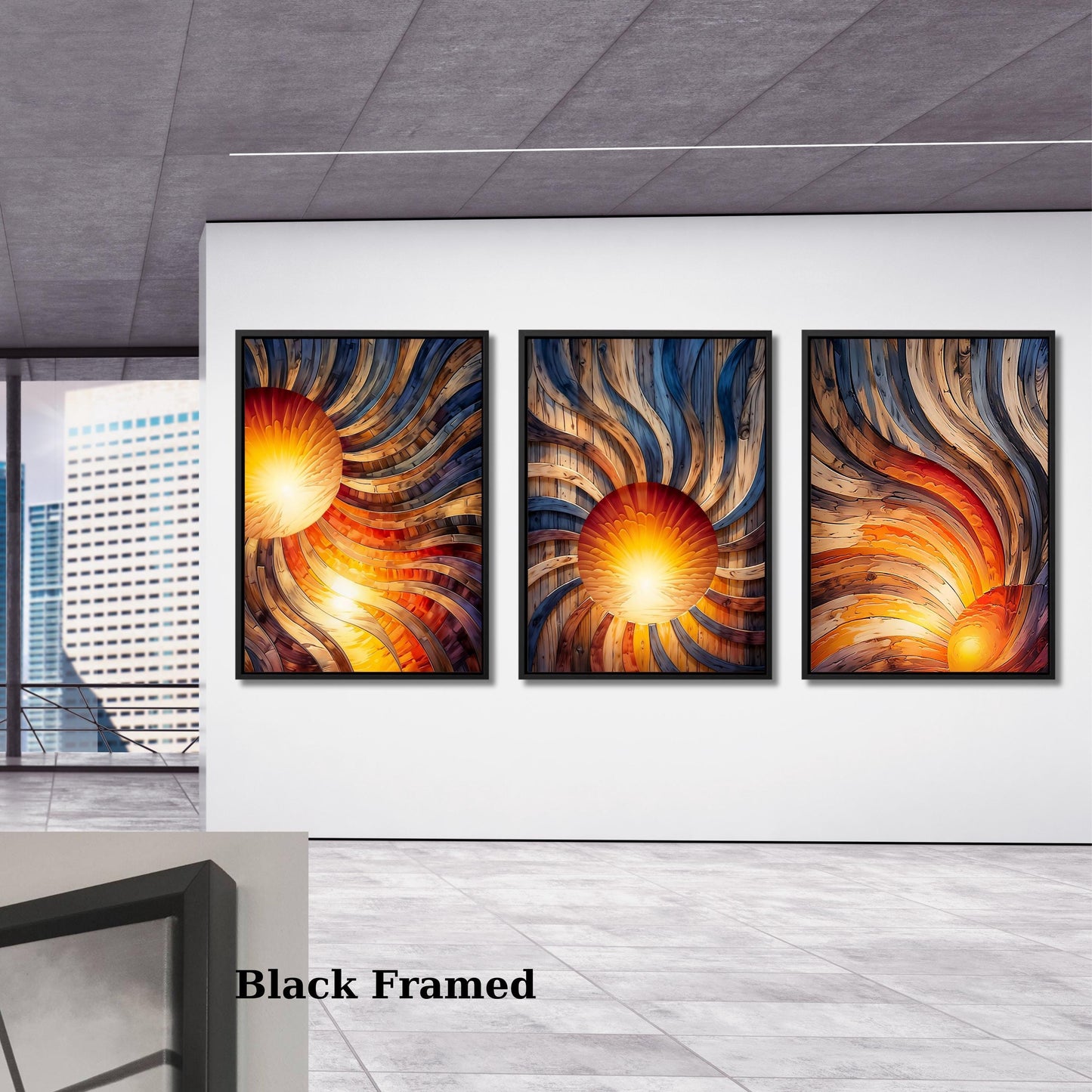 Set of 3 Sunrise Wood Wall Art Above Bed Decor Canvas Wooden Long Sunshine Bedroom Wall hanging setting sun rising sun Canvas Wall Art decor