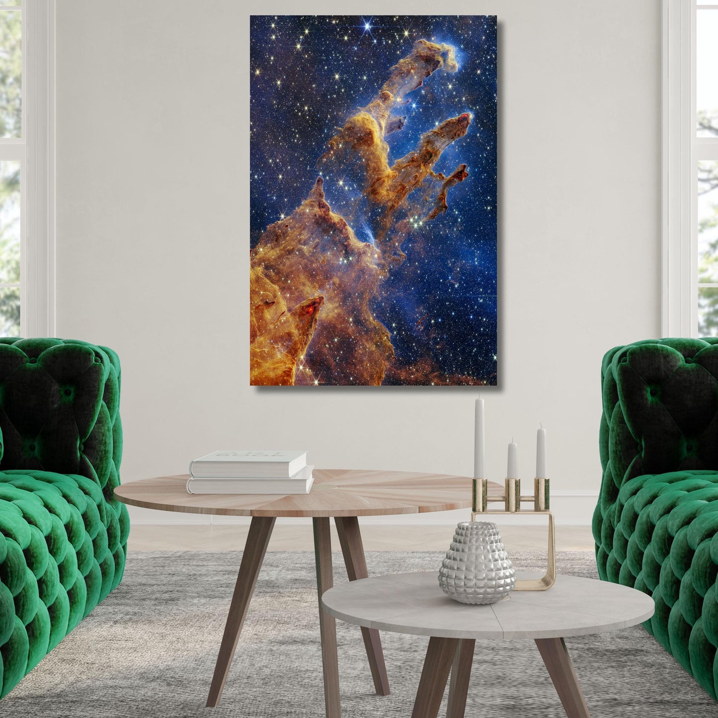 Pillars Of Creation Canvas Wall Art, NASA First Image Trendy Canvas Wall Art Carina Nebula NASA Deep Field Poster Space Landscape Wall Art