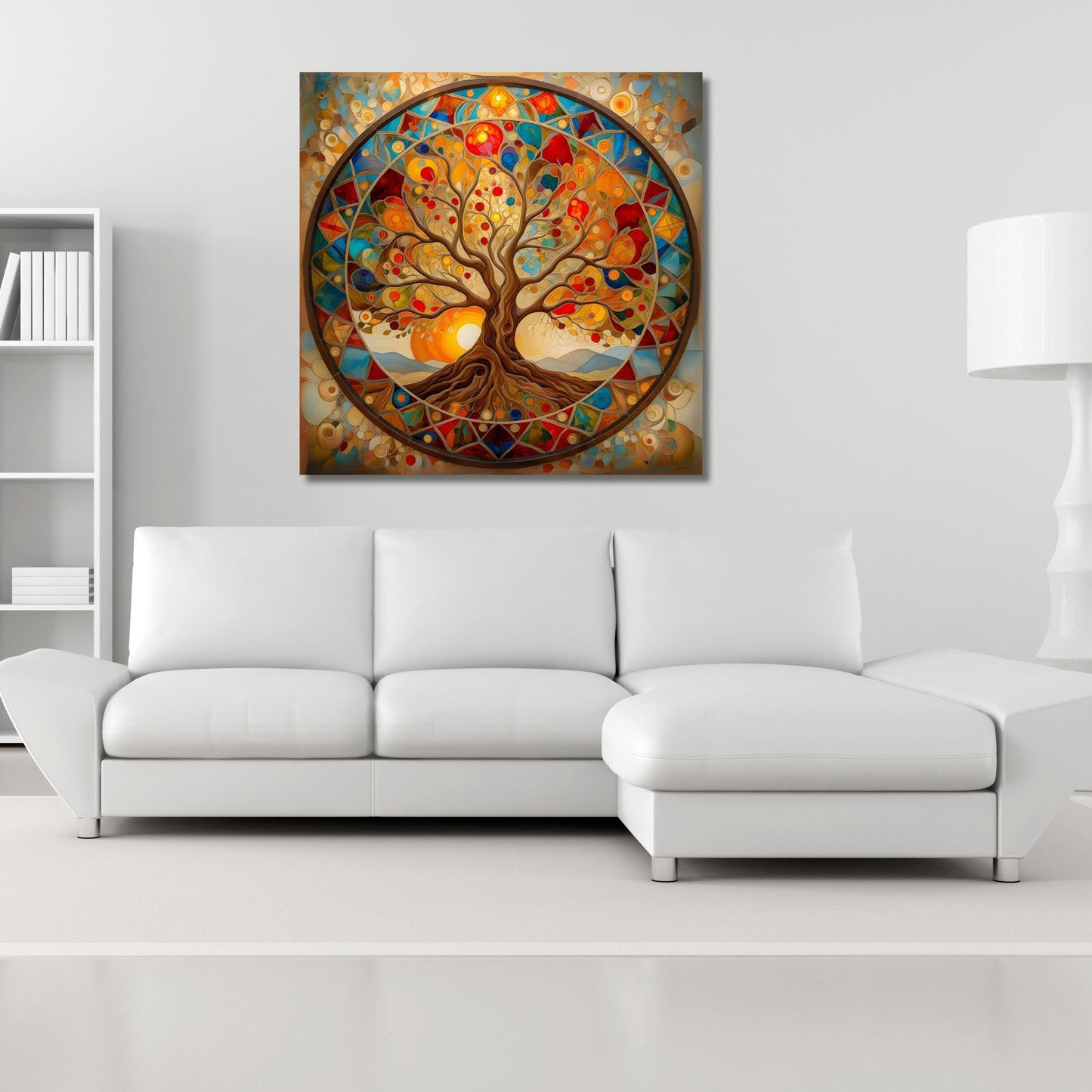 Celtic Tree Of Life Canvas Wall Art Symbolic Artwork Klimt Canvas,Tree of Life Mandala Print,Klimt Exhibition Celtic Yggdrasil Wall Decor