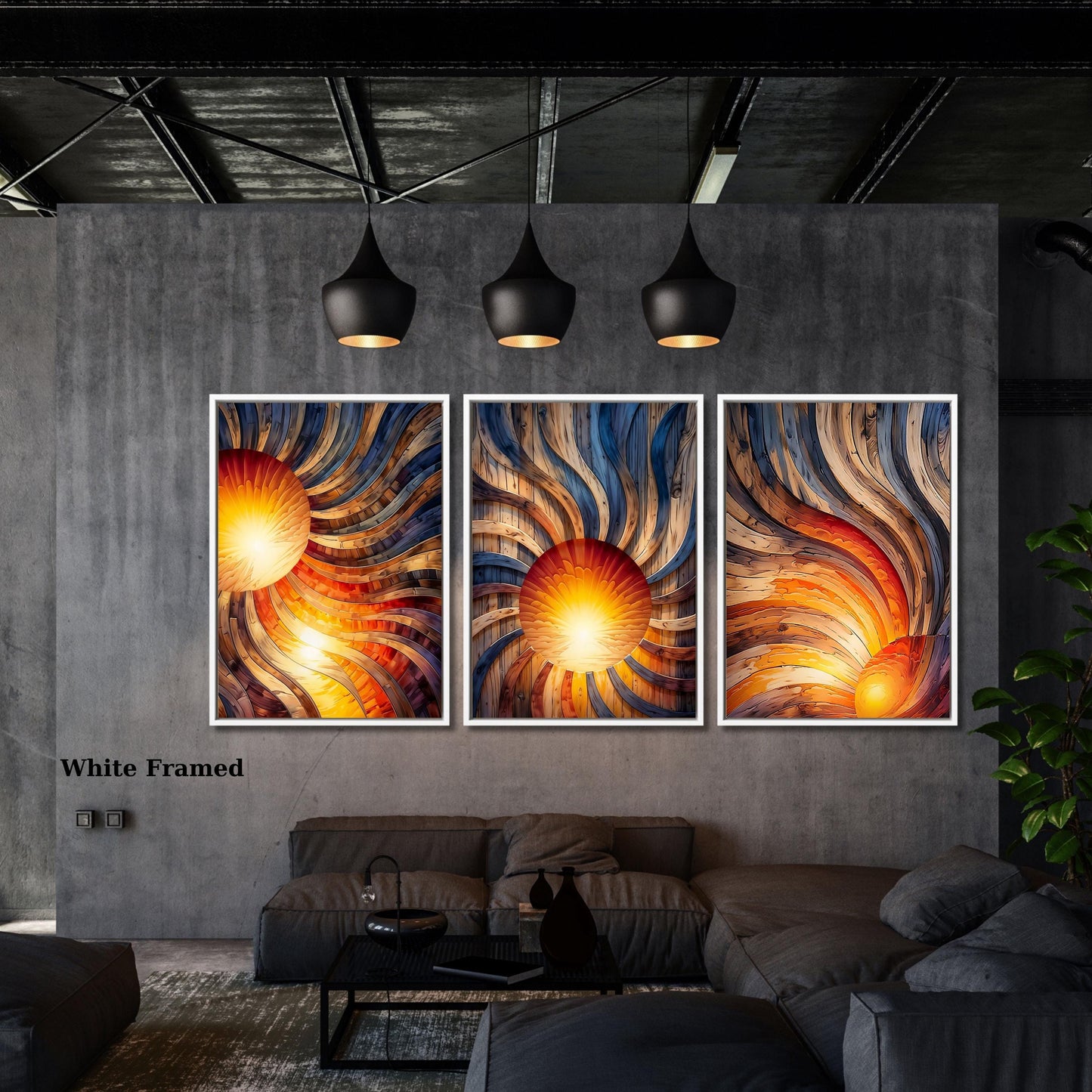 Set of 3 Sunrise Wood Wall Art Above Bed Decor Canvas Wooden Long Sunshine Bedroom Wall hanging setting sun rising sun Canvas Wall Art decor