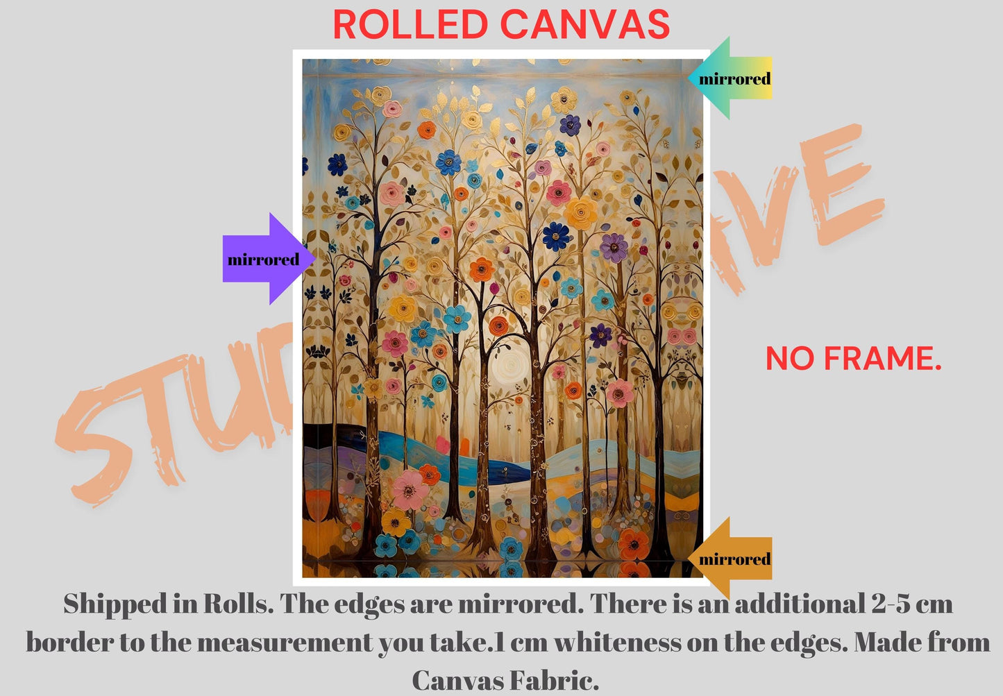 Full Moon Wildflower Klimt Canvas Wall Art Klimt Print Klimt Canvas Poster, Gustav Klimt Poster Klimt Exhibition Flower Garden Flower Market